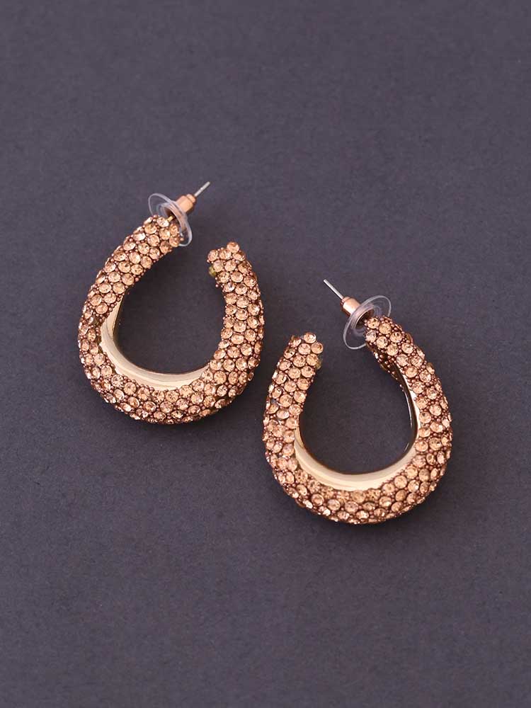 Rose Gold Pave Hoops