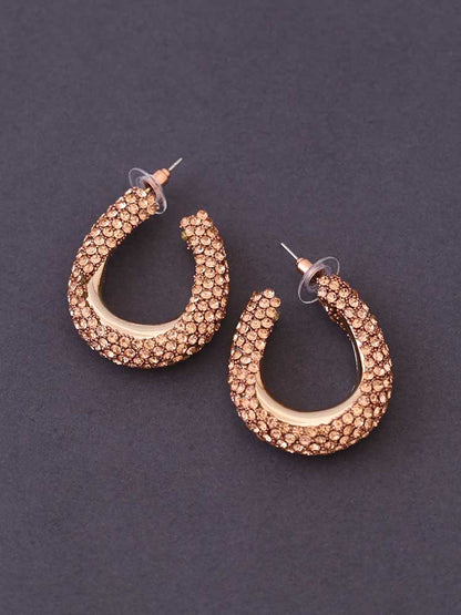 Rose Gold Pave Hoops