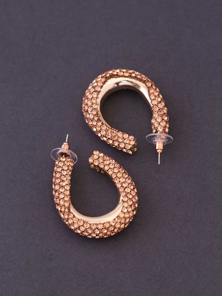 Rose Gold Pave Hoops