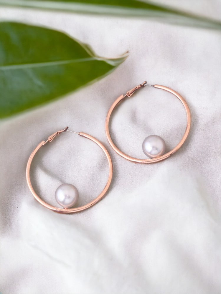 Rose Gold Sphere Hoops