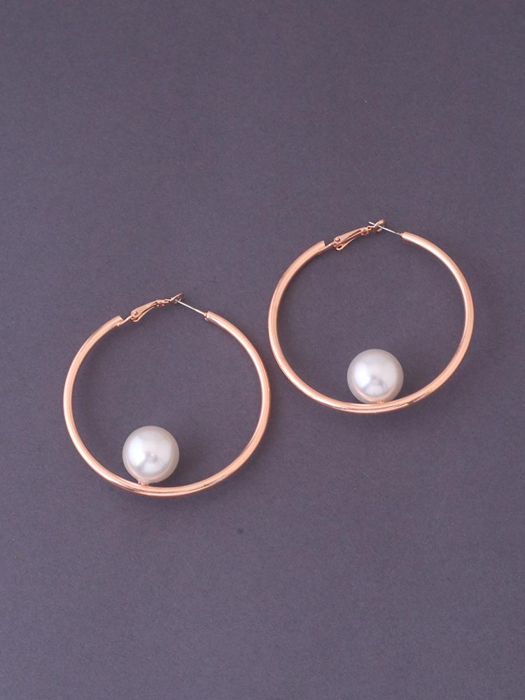 Rose Gold Sphere Hoops