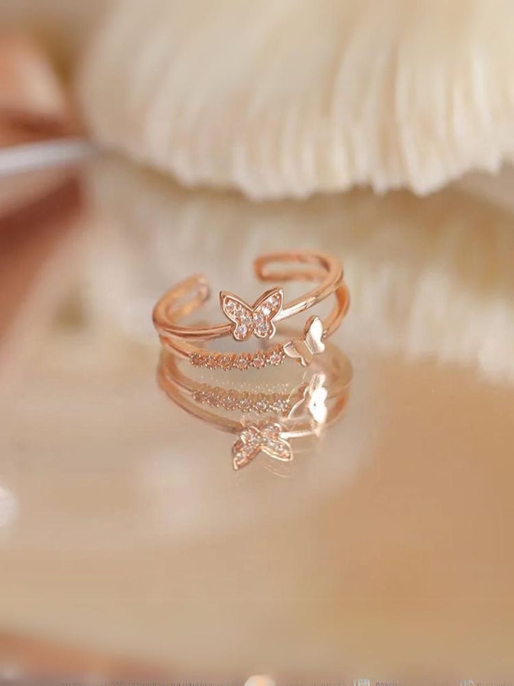 Rose Gold Papillon Adjustable Ring