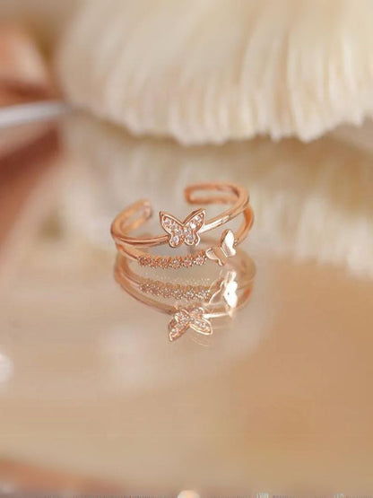 Rose Gold Papillon Adjustable Ring