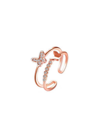 Rose Gold Papillon Adjustable Ring