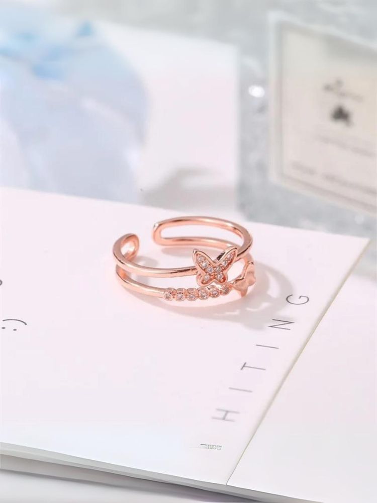 Rose Gold Papillon Adjustable Ring