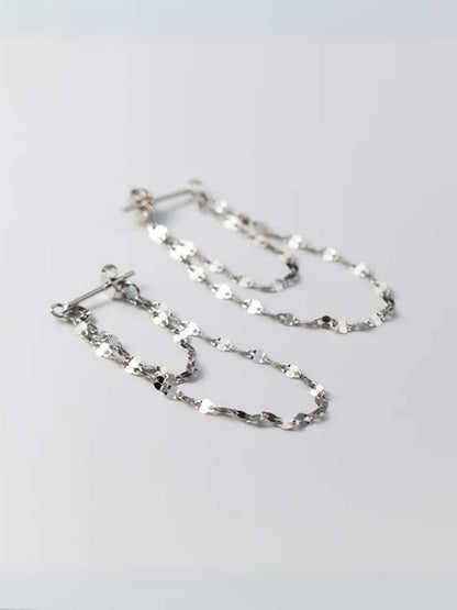 Silver Rhinestone Danglers