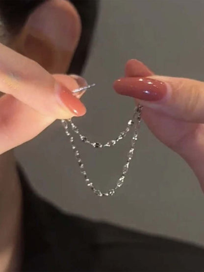 Silver Rhinestone Danglers