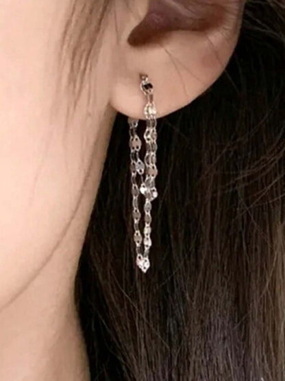 Silver Rhinestone Danglers