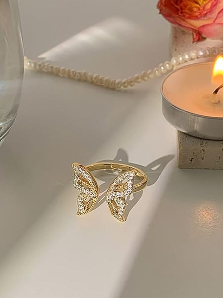 Golden Wing Adjustable Ring