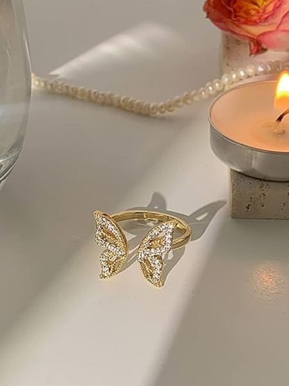 Golden Wing Adjustable Ring