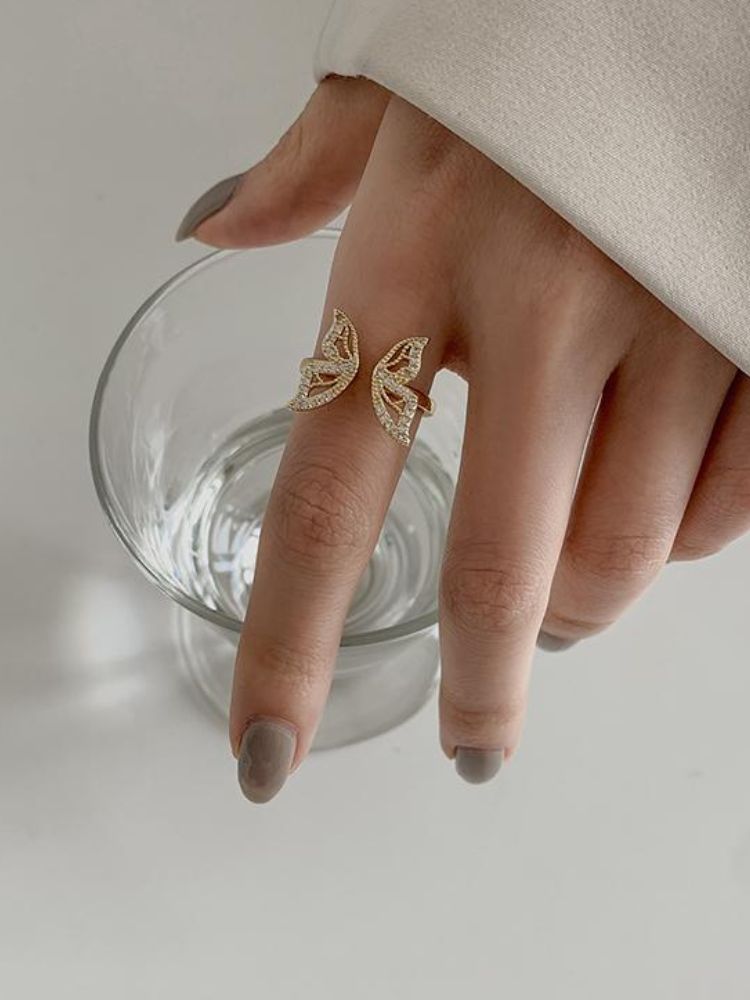 Golden Wing Adjustable Ring