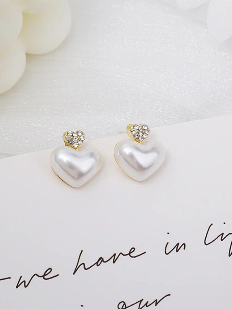 White Heart Studs