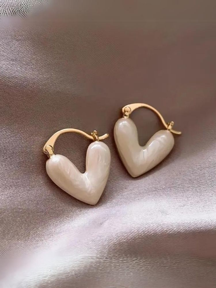 White Heart Studs