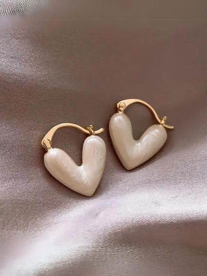 White Heart Studs