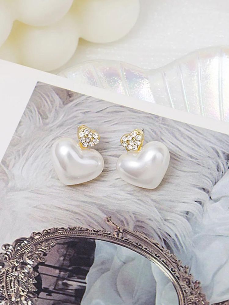 White Heart Studs