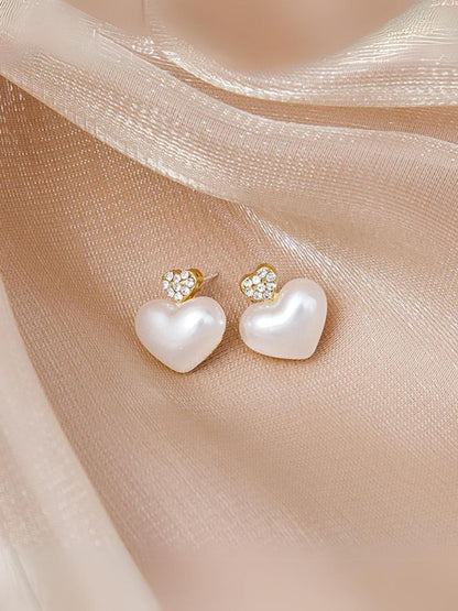 White Heart Studs