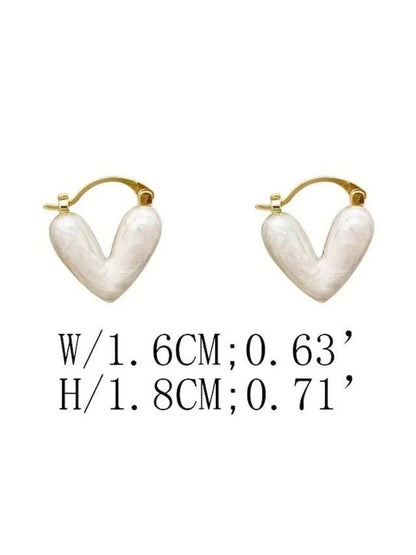 White Heart Studs