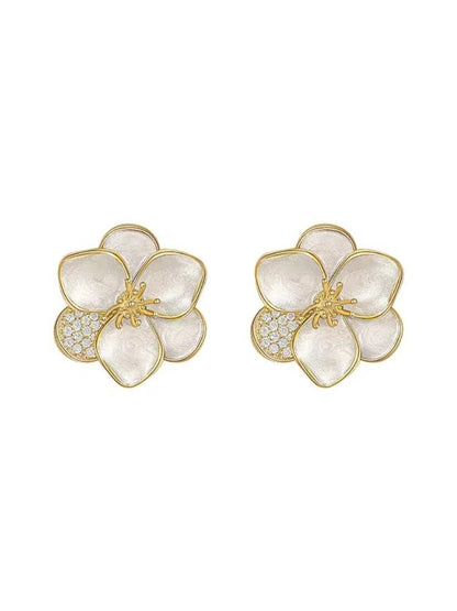 White Lily Studs