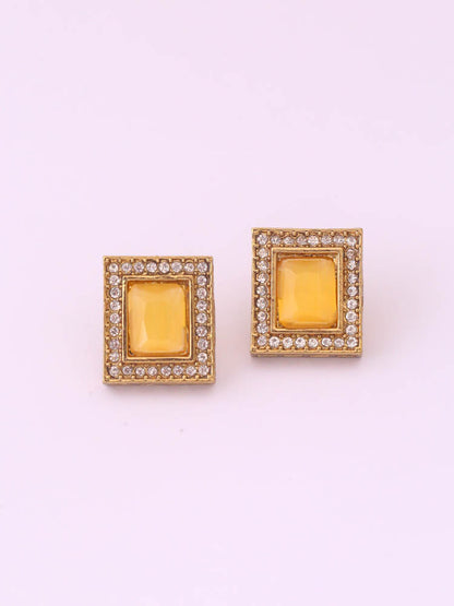 Yellow Rectangle Studs
