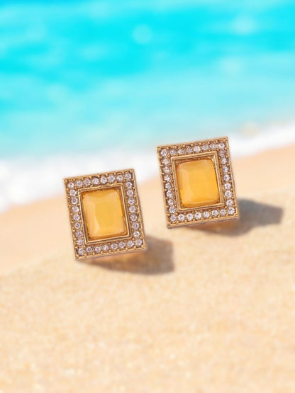 Yellow Rectangle Studs