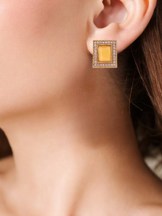 Yellow Rectangle Studs