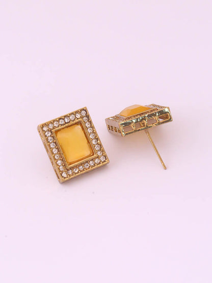 Yellow Rectangle Studs