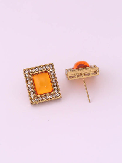 Orange Rectangle Studs