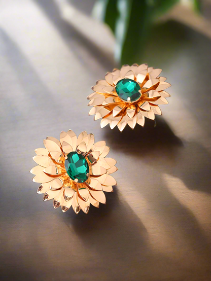 Golden Flower Studs